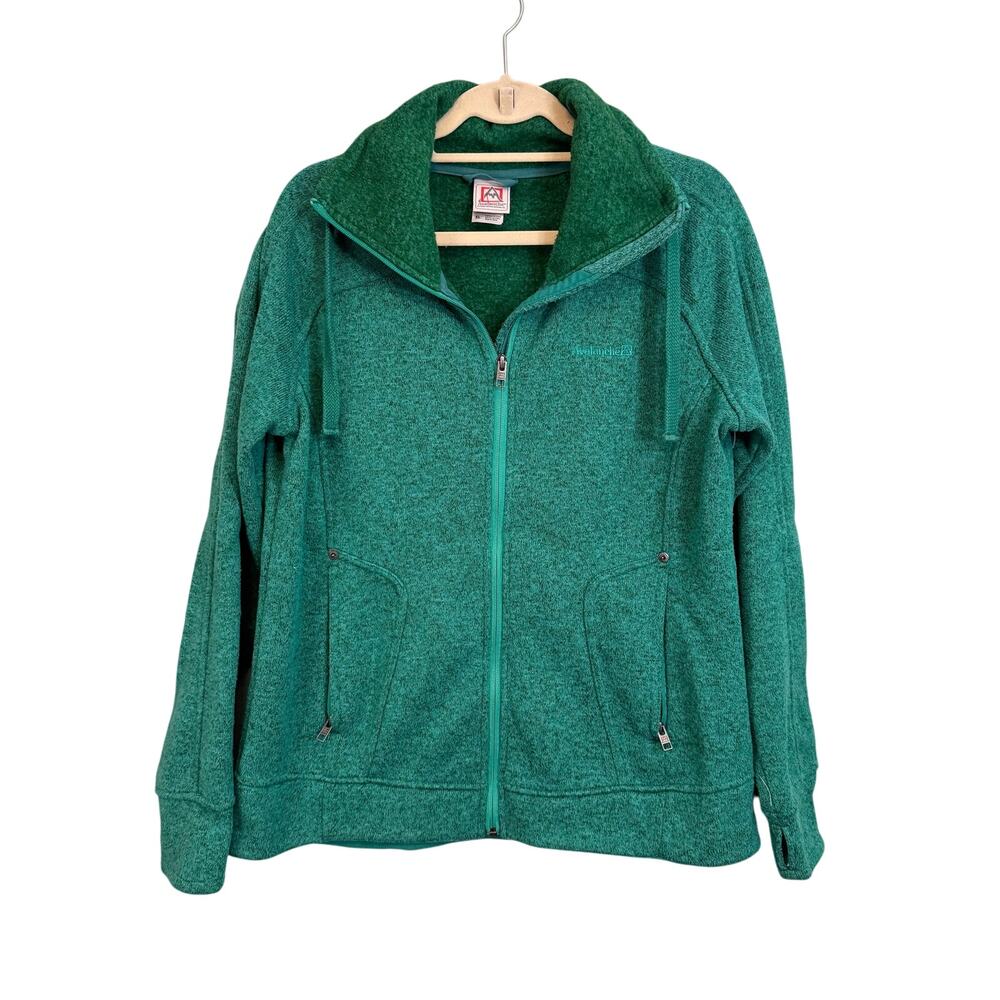 Avalanche Jacket Womens XL Green Knit Fleece Lined Full Zip Outdoor Hiking Ski